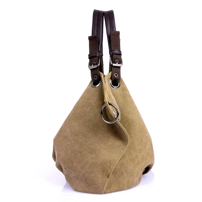 Frauen Leinwand Messenger Bags Weiblichen Umhängetaschen Solide Schulter Tasche Mode Lässig Designer Weiblichen Handtasche Große Kapazität Tote – Detail 3