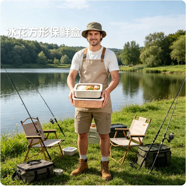 

1.5L Pure Titanium Food Storage Container, Pink Ice Flower Lunch Box With Glass Lid For Outdoor Fishing