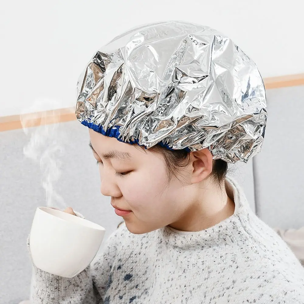 Hair Protector Ladies Self-heating Thermal Salon Dyeing Cap Women Hair Care Tool Bathing Hat Aluminum Foil Cap Shower Cap