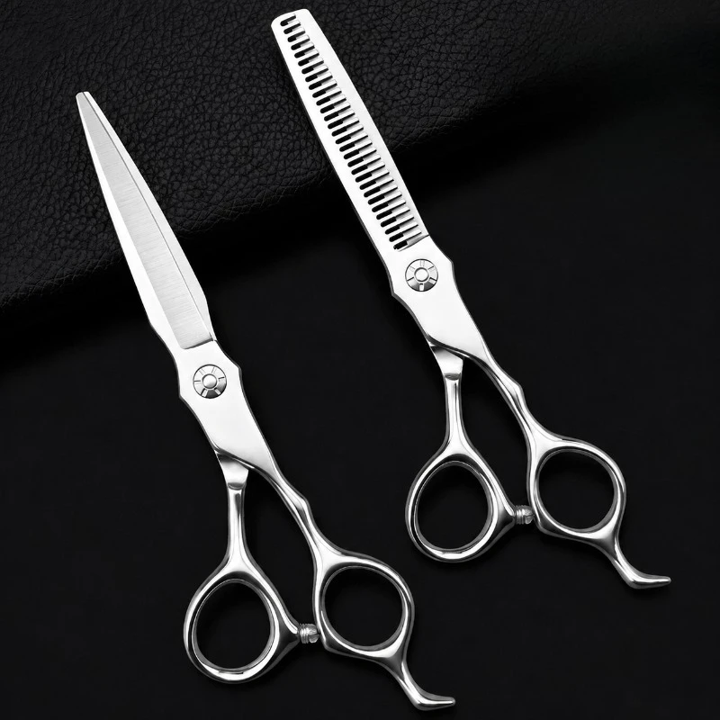 Professional 6 Inch Hair Cutting Scissors Set for Stylists, Stainless Steel Barber Thinning Shears & Blending Scissors, Sharp