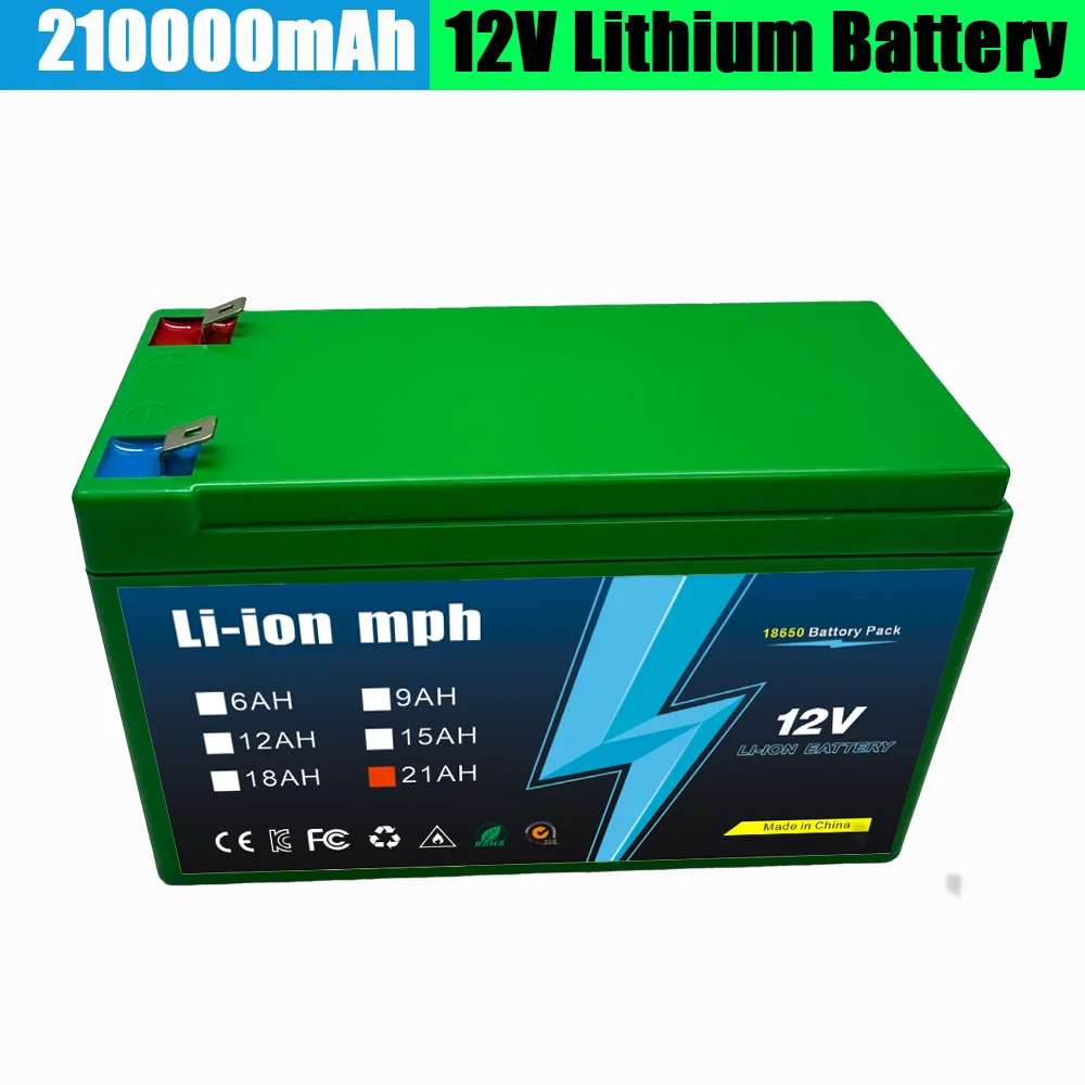 

12V 21Ah Lithium LiFePO4 Deep Cycle Battery, 4000+ Cycles Rechargeable Battery for Solar/Wind Power,Small UPS,Lighting,and More
