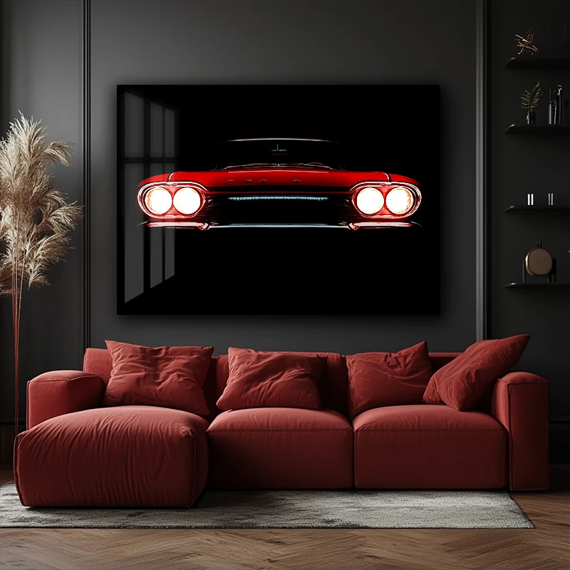 Modern Sports Car LED Glowing Painting Cool Wall Decoration on Acrylic Board for Game Halls 4S Dealership Supports Paper Base