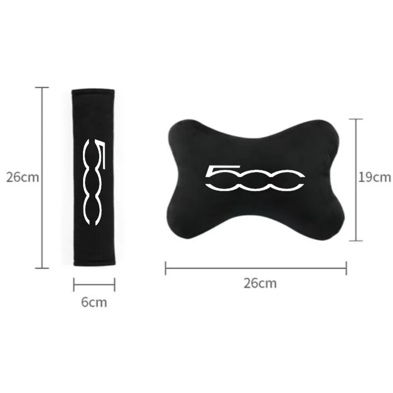 For 500 500E 500L 500C 500S 500X Competizione 12 Spider Car Headrest Neck Support Seat Belt Cover Auto Accessories