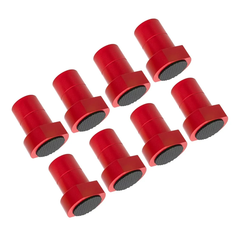 8 PCS Aluminum Alloy Bench Dogs 3/4 Inch / 19mm Red Bench Dog Clamp Non-Slip Pads Workbench Dogs