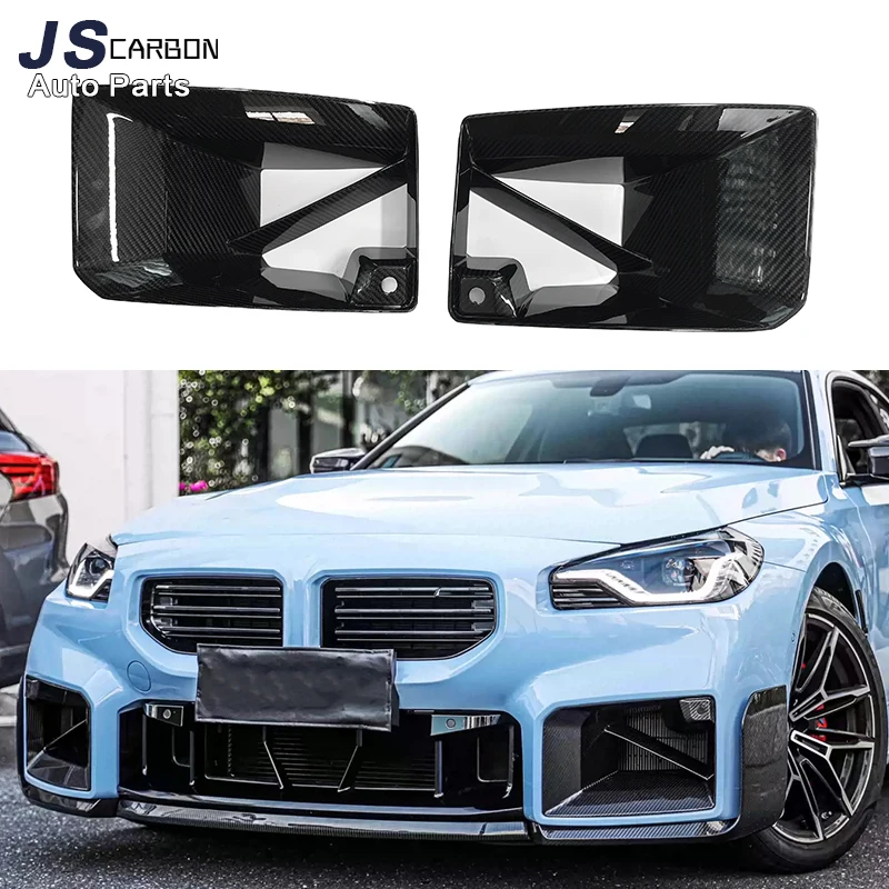 For BMW M2 G87 2022+ Carbon Fiber Front Bumper Air Vent Cover Trim FRP Foglamp Mesh Grill MP Style Car Accessories body kit