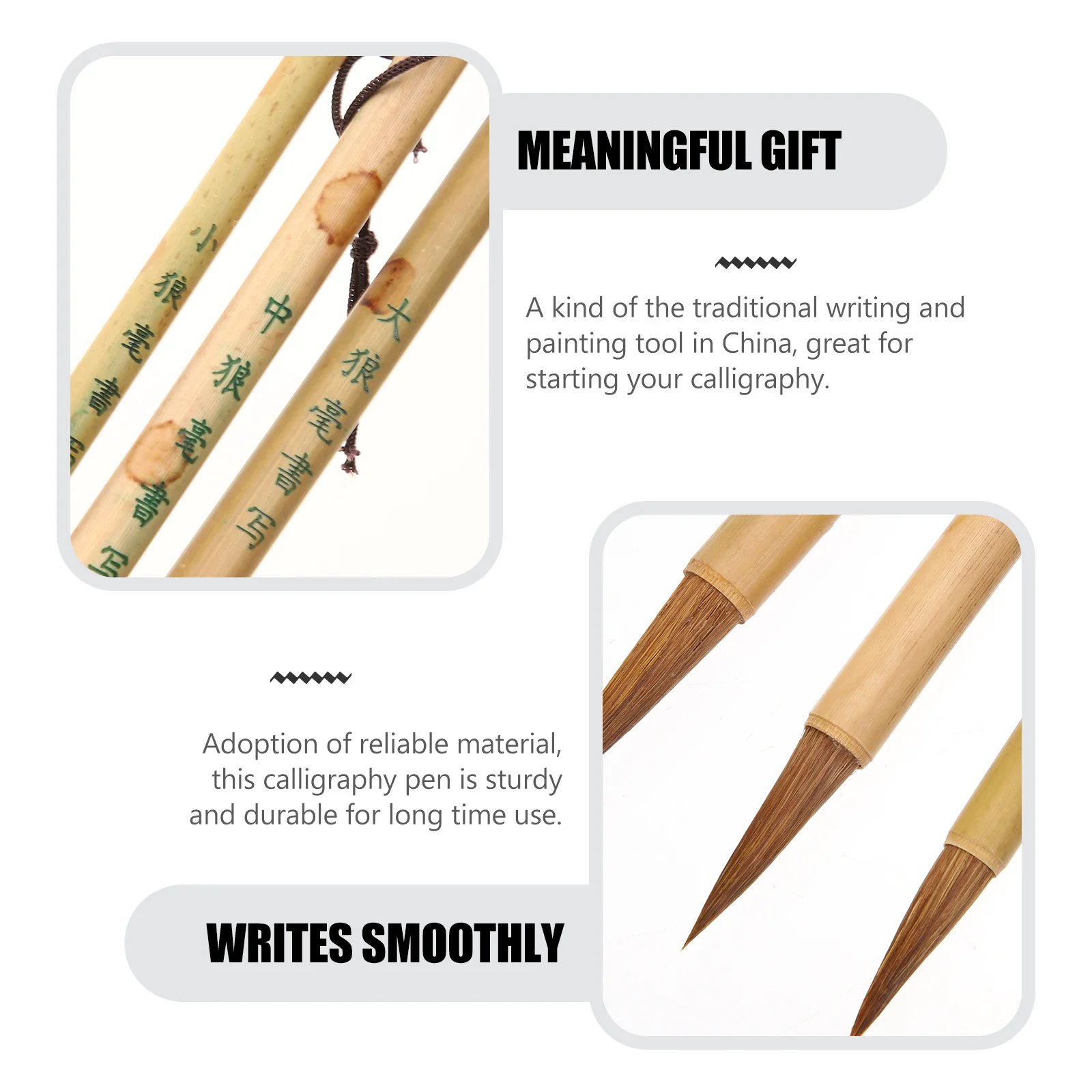 

3pcs Chinese Calligraphy Brush Pens Set For Writing Drawing Painting Calligraphy Art Stationery Supplies Beginners Professionals