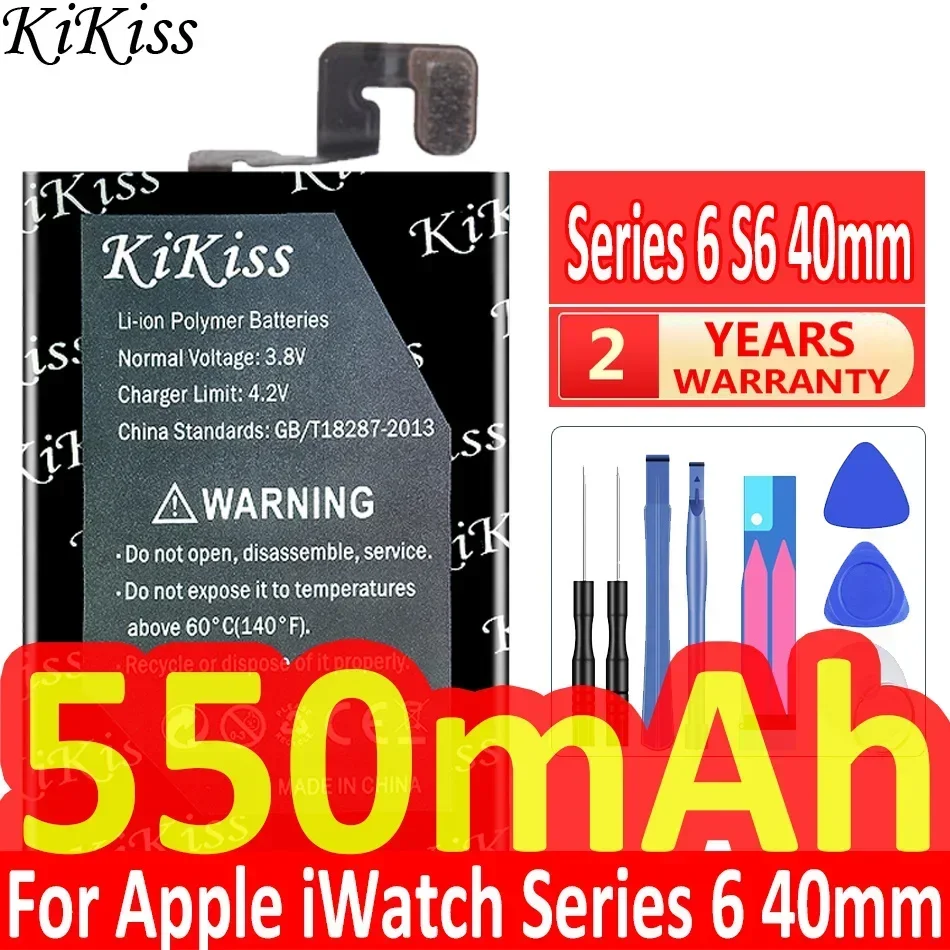 550mah KiKiss Rechargeable Battery Series6 S 6 40mm For Apple  Series 6 / Watch S6 A2345 40mm