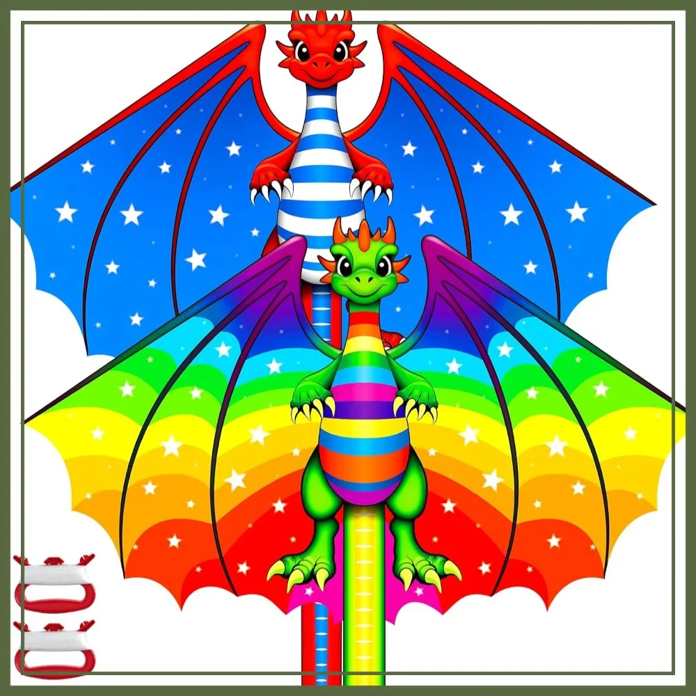 

Shark, Dragon, Unicorn & Butterfly Kites for Adults, Easy to Fly with 328FT String, Outdoor Beach Park Party Toy