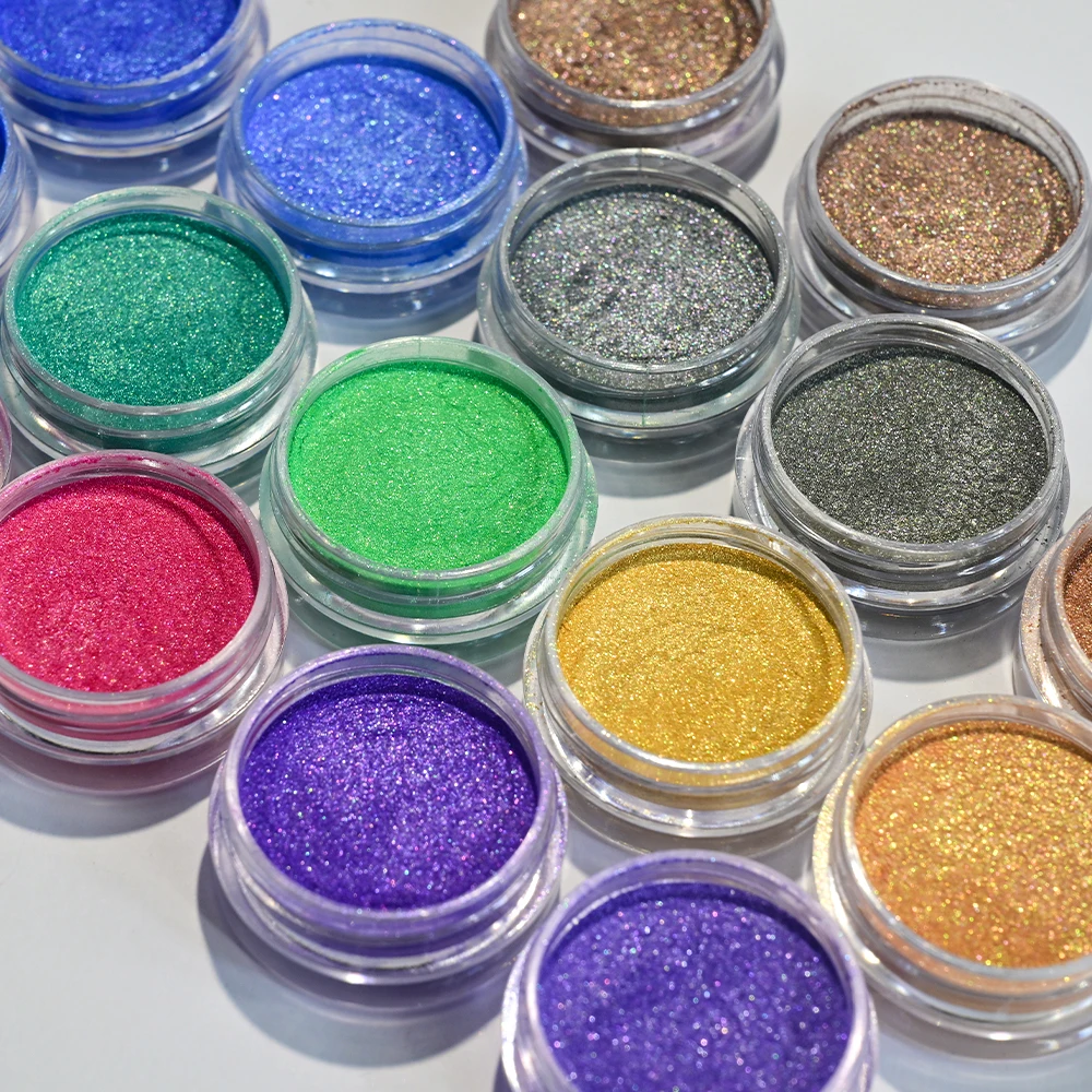 16 Potten Parel Poeder Pigment Nail Art Parelmoer Chrome Pigment voor DIY Epoxyhars Manicure Ambachten Nagel Wrijven Poeder Levert