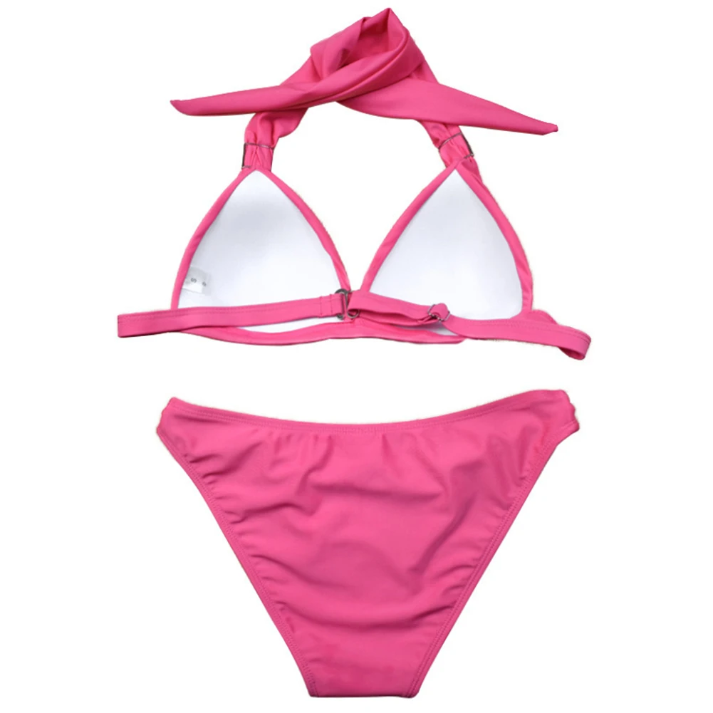 ملابس داخلية مثيرة ملفوفة صلبة للسيدات مجموعة بيكيني ملابس سباحة نسائية سريعة الجفاف سراويل داخلية مثيرة