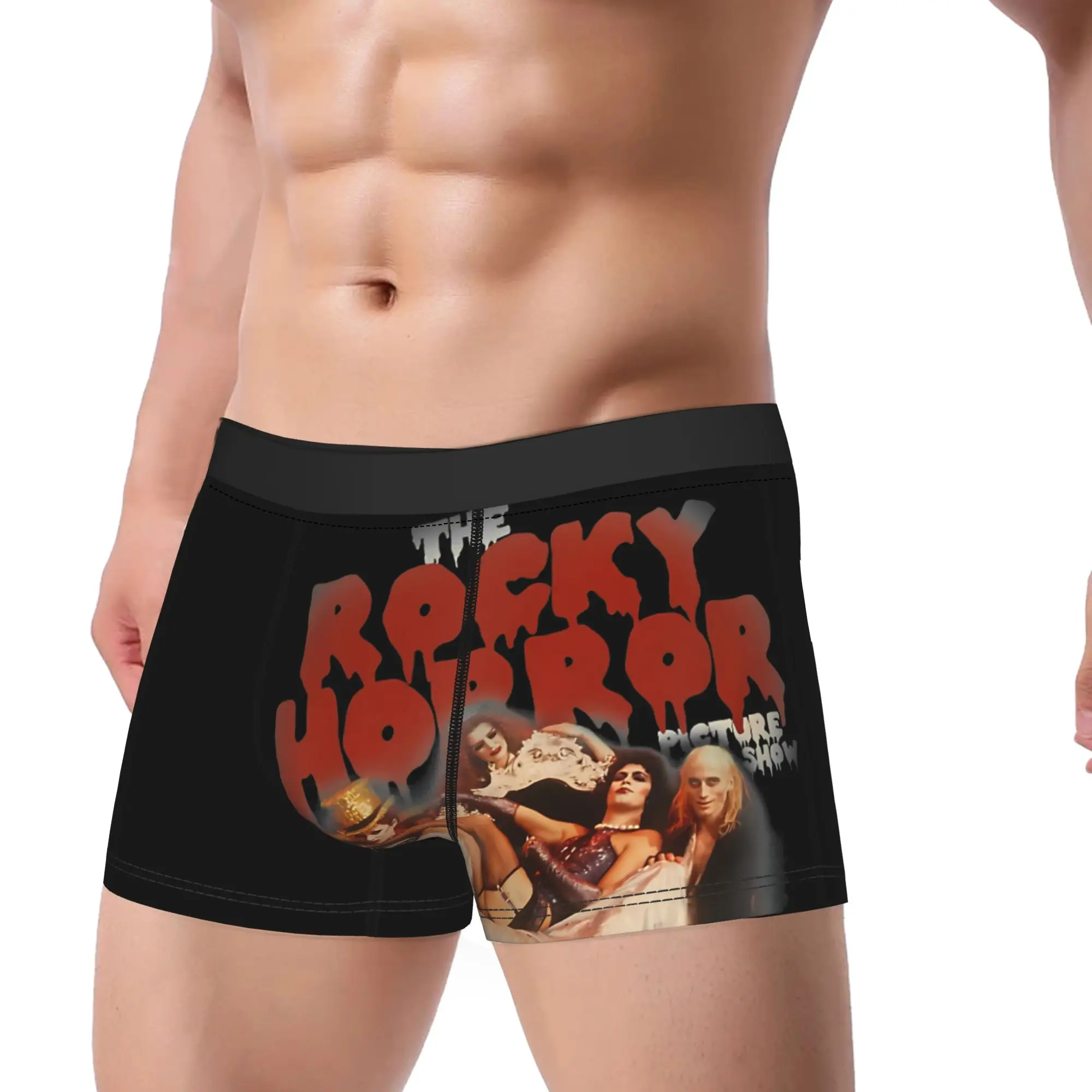 Group Shot Logo  The Rocky Horror Picture Show Underpants Homme Panties Men's Underwear Ventilate Shorts Boxer Briefs