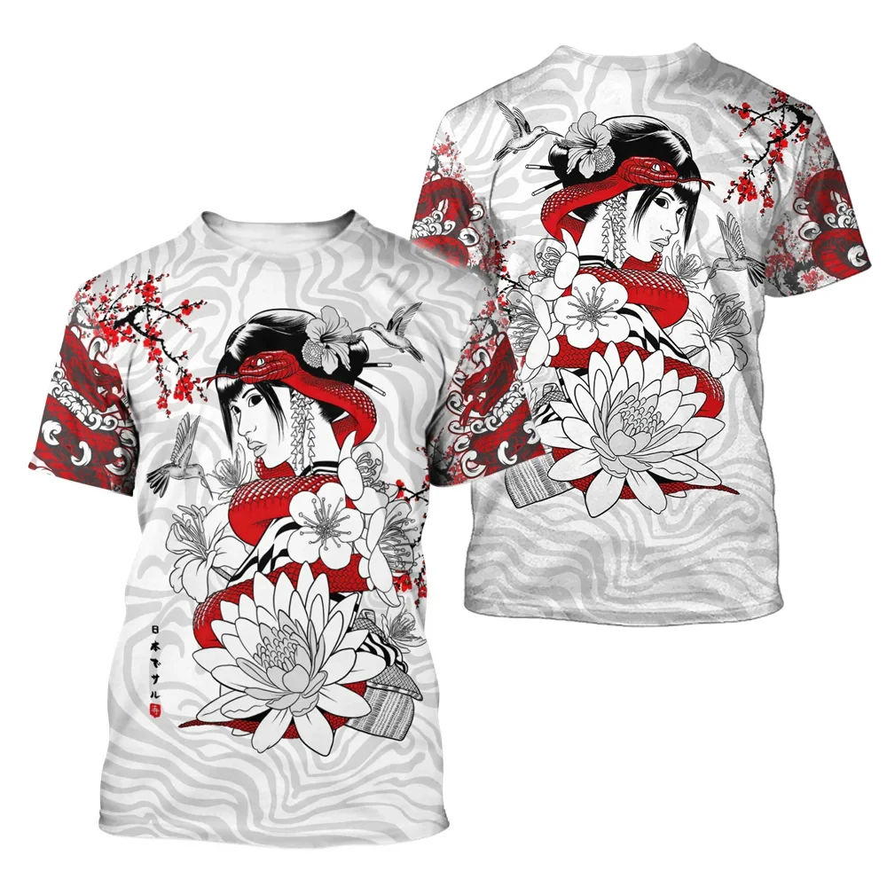 Japanese Bushido T-Shirts Samurai 3D Print Men\'s Woman Short Sleeve T Shirt Oversized Vintage Harajuku Tops Tees Unisex Clothing