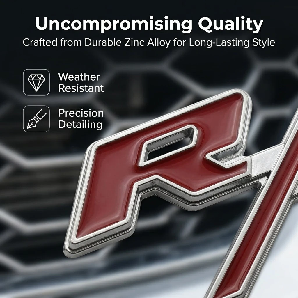 For Dodge RT Front Grill Badge Emblem Metal Zinc Alloy 3D Logo Mesh Grille Decal Red Black Car Styling Accessory view 5