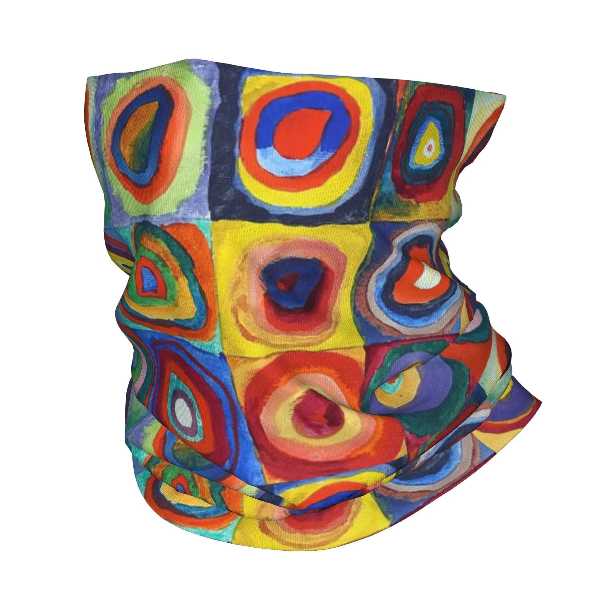 

Красочная бандана с квадратами и кругами в стиле Василия Кандинского, многофункциональная маска для лица с принтом, унисекс, для велоспорта