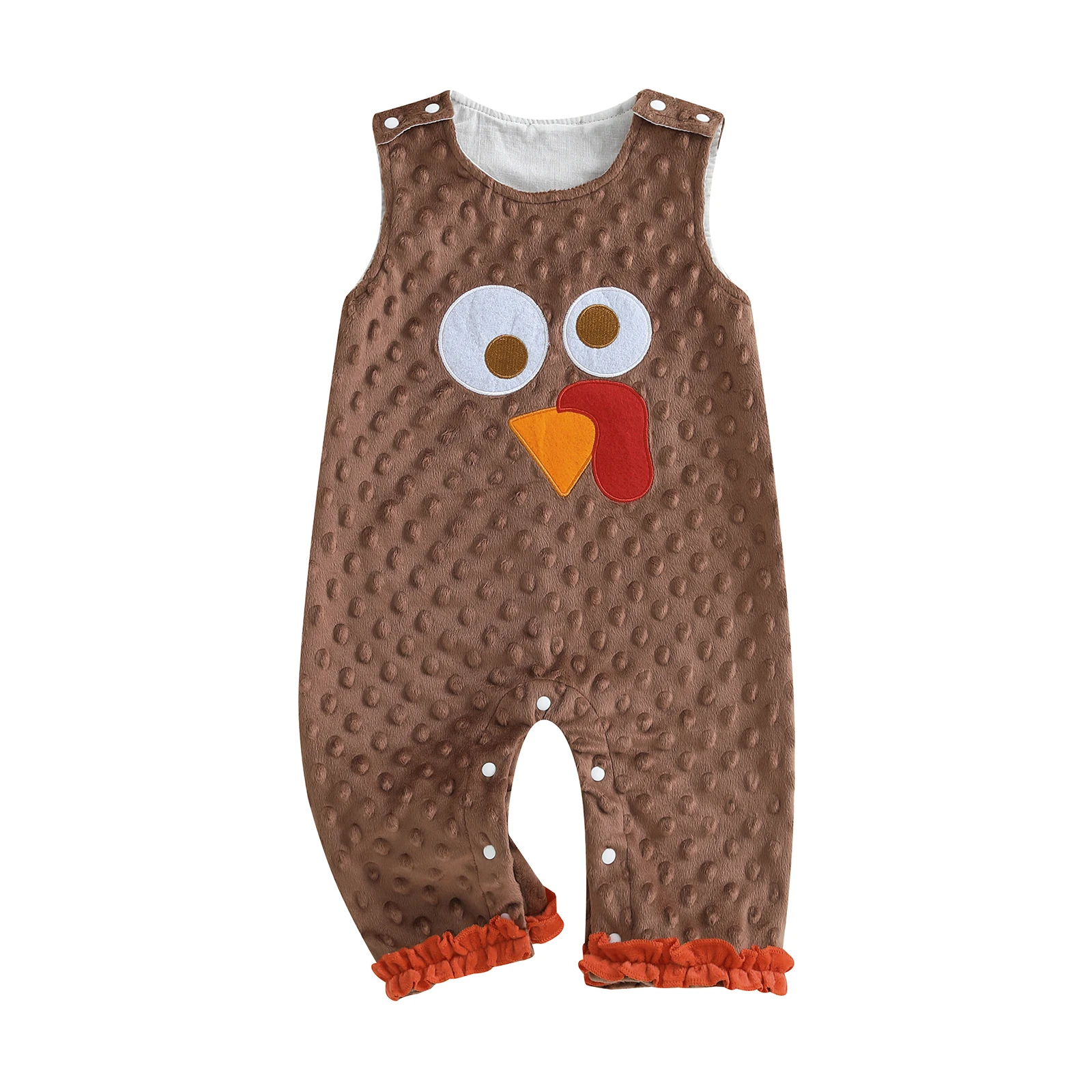 

Комбинезон на День Благодарения для малышей, флисовое боди без рукавов с вышивкой в Турции, милая осенняя одежда