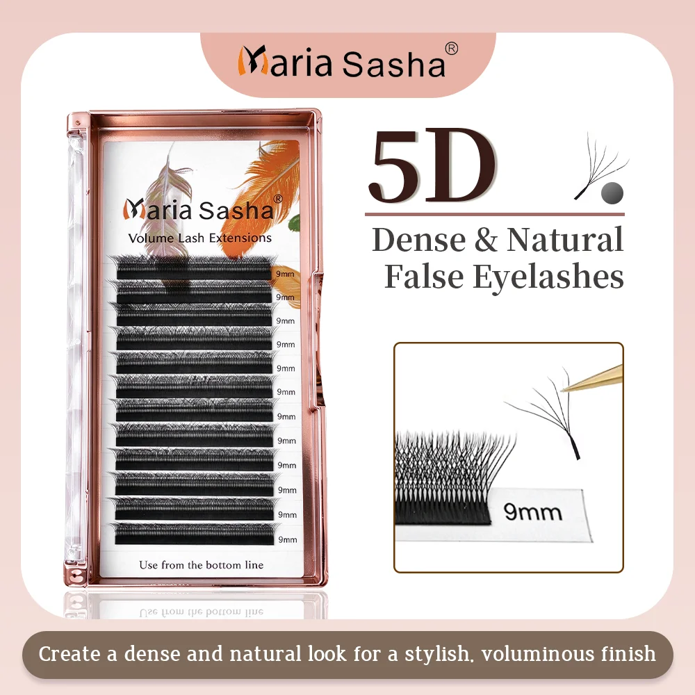 MARIA 5D W Lashes Easy Fan Eyelash Extensions Wholesales Y Premade Volume 12 Rows W Style Natural Soft Private Logo