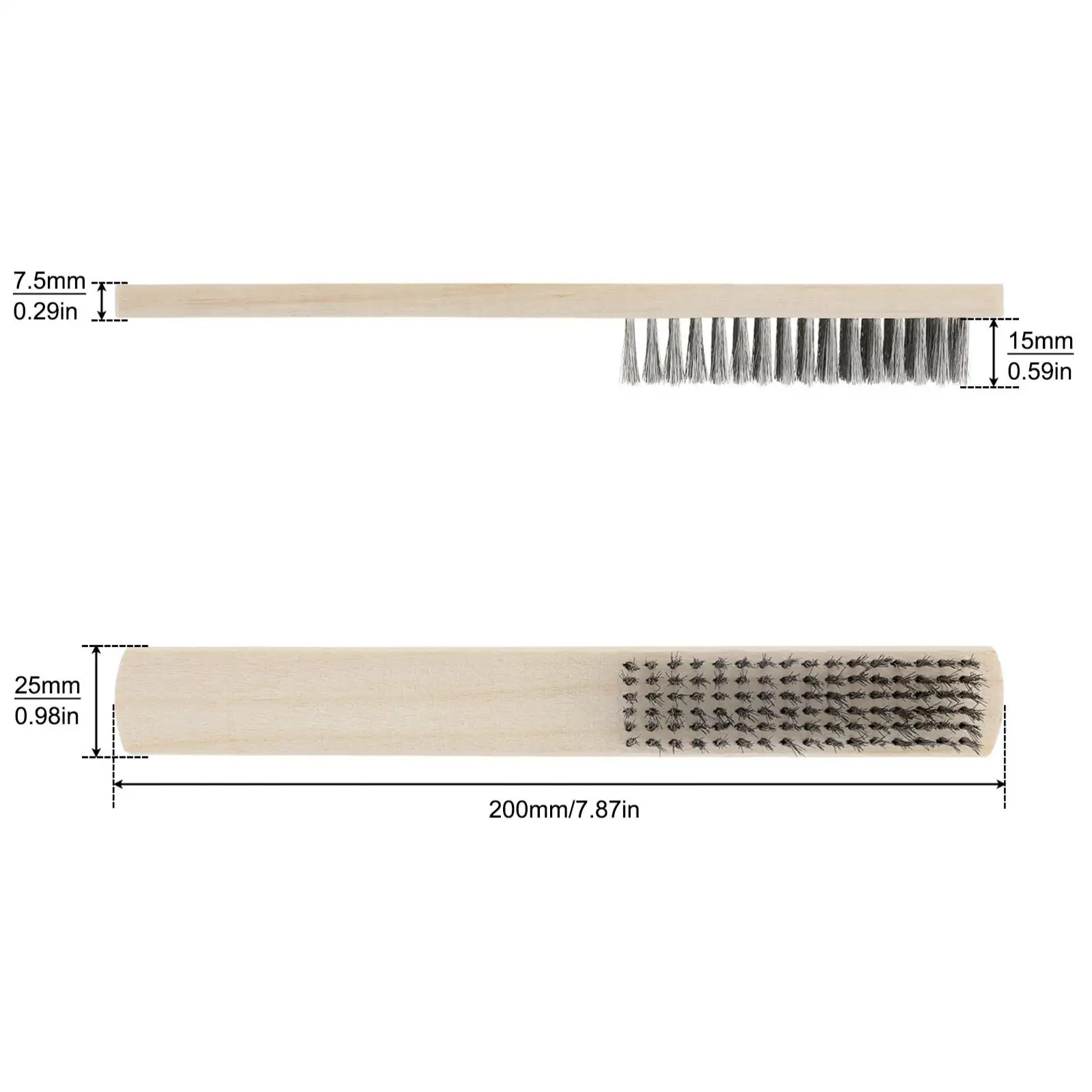 Stainless Steel Wire Brush Wooden Handle Brush Metal Surface Cleaning Brush Paint Removal Rust Removal Scratch Brush Tools