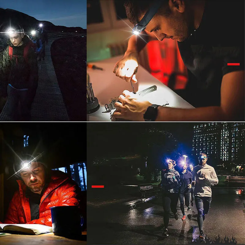 LED Mini Induction Headlight Strong Light Micro USB Direct Charging Portable Waterproof Reading Night Running Camping Headlamp