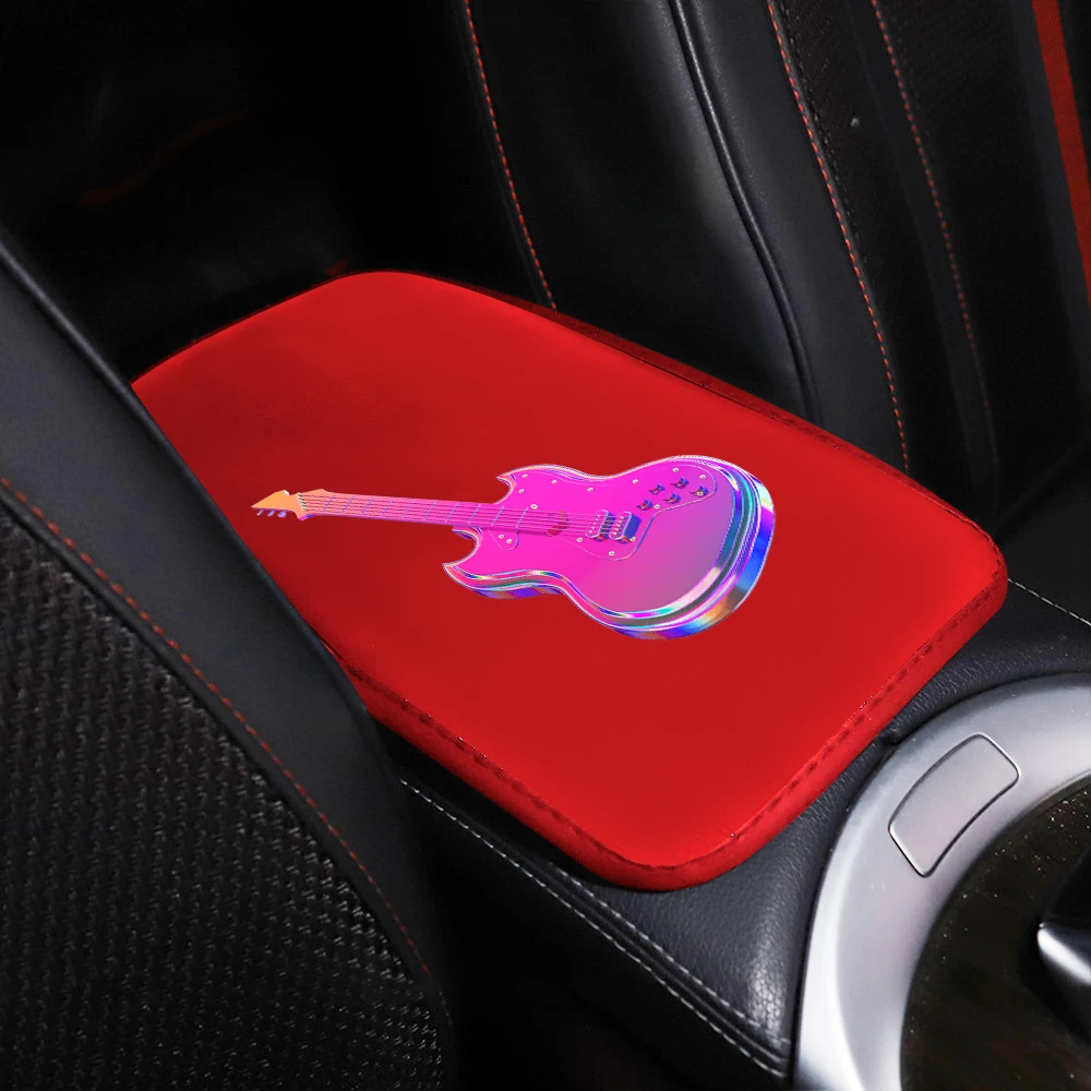 Planet Colored Leather Laser Printed Car Center Console Cushion Car Armrest Seat Box Protective Cover Suitable For Most Cars