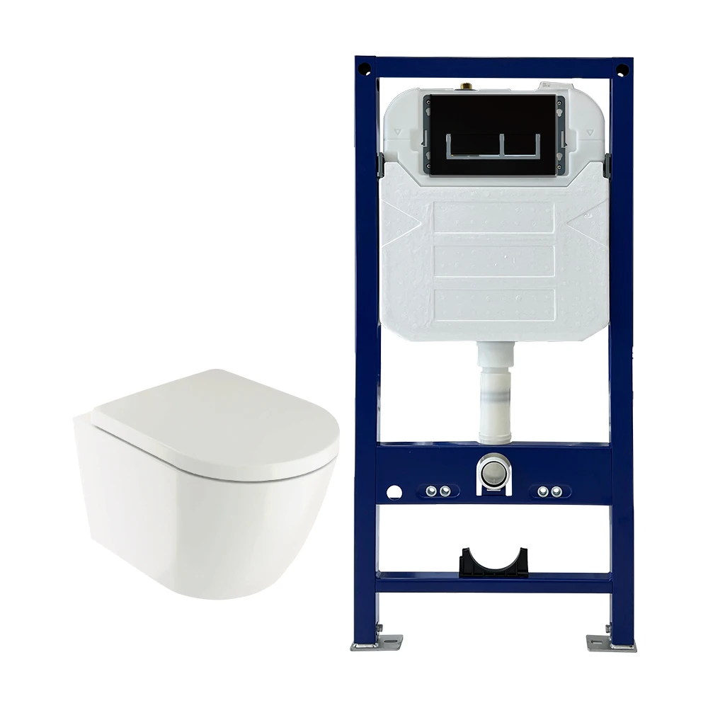 European Modern Design Concealed Tank Universal-Size Wall-Mounted Water Closet Toilet