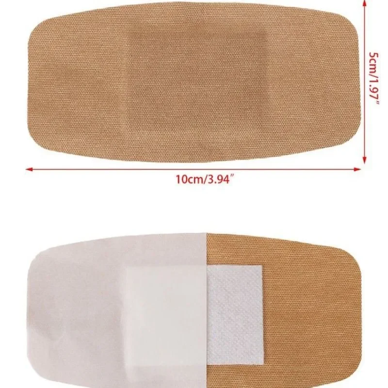 20pcs Large Elastic Adhesive Bandage 5 * 10cm Waist Drum Shaped Band Aids for Widening Breathable Skin Tone Bandaid