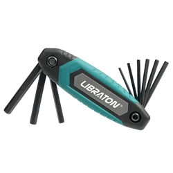 Libraton-Folding Allen Wrench Set, Hex Laves Tool Set, SAE e Metric, 8 em 1, 9 em 1