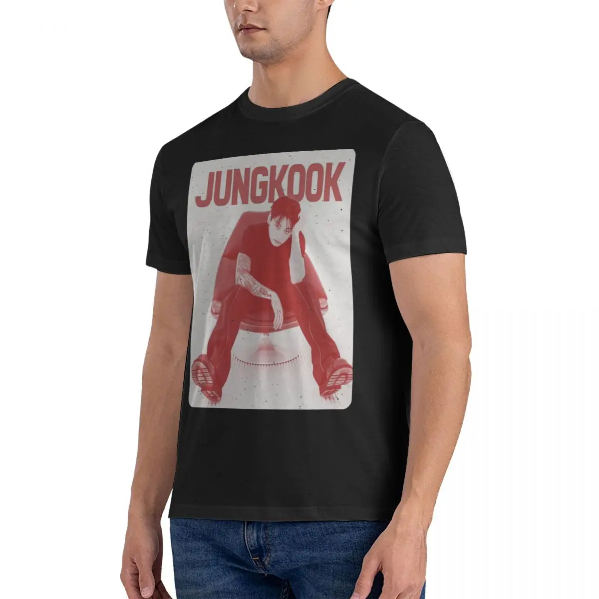 Golden Jungkooks Graphic Shirts Men Adult Y2K Basic Cotton T-Shirts Summer O Neck Fashion Tees Printed Oversized Clothes