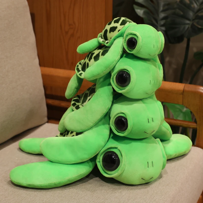 Cartoon Turtle Plush Stuffed Lying Sea Animal Room Decro Big Eyes Doll Simulation Tortoise Gifts