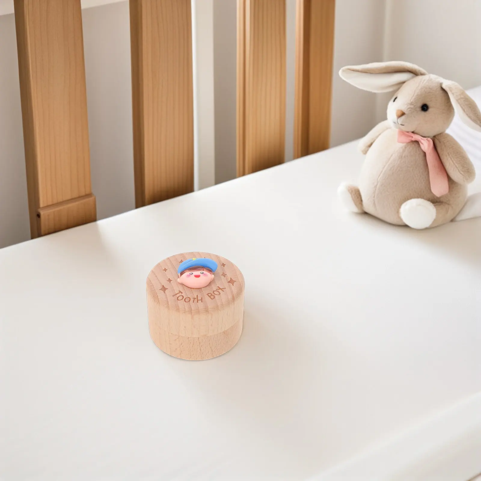 Wooden Baby Teeth Keepsake Box Boys Girls Small Tooth Storage Organizer First Hair Holder Baby Tooth Collection