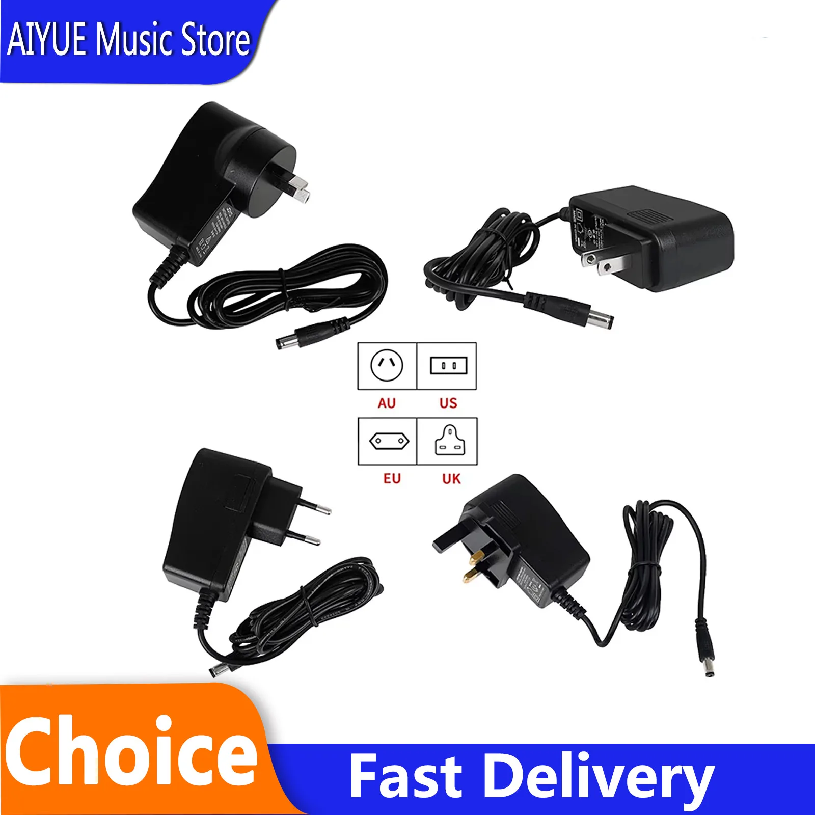 DC 9V 1.2A Guitar Pedal Power Supply Adapter AC Black Musical Instrument Guitar Accessories For Effect Pedal EU Plug