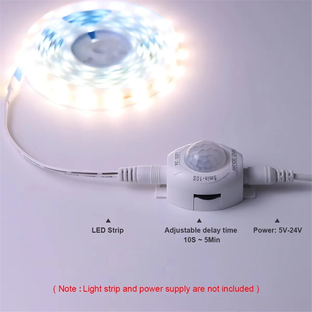 SSR Adjustable Timer Smart PIR Motion Sensor Light Switch Automatic Movement Detector DC5-24V Suitable for Kitchen