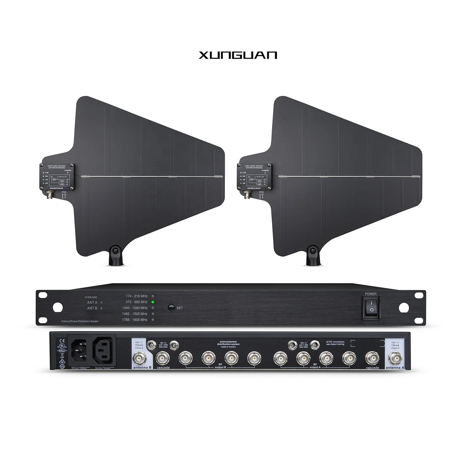 

UA845+UA874 Professional 10Channel Directional Outdoor Antenna Amplifier Distributor For UHF Wireless System Live Show
