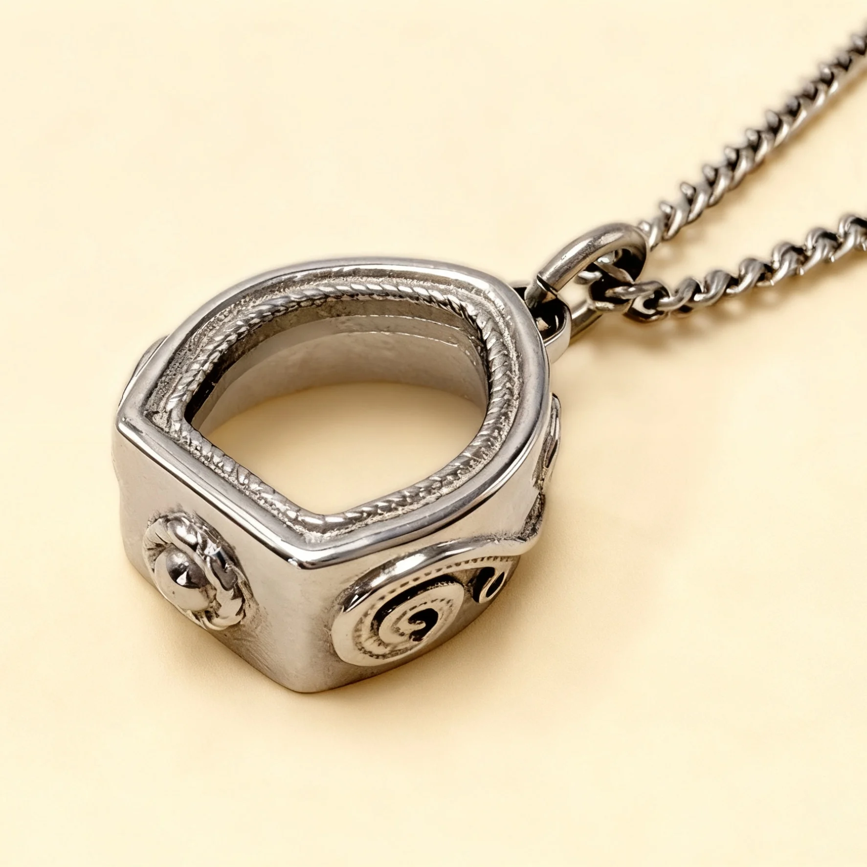 Pure Titanium Ti Gua Hu Box Pendant Necklaces Openable Antique-Finish Accessories Series Plain Retro Mini Buddha Shrine Pendant