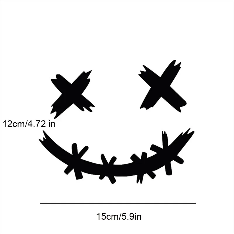 ملصقات عاكسة مقاومة للماء لخوذة الدراجة النارية، ملصق وجه شيطان مبتسم، ديكور جسم السيارة، ملصق سيارة، ليزر