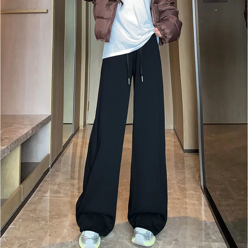 Korean Fashion Wide Leg Sweatpants Female Autumn Winter Streetwear Loose Fleece Thickened Pants Woman High Waist Casual Pants 4 Korean Fashion Wide Leg Sweatpants Female Autumn Winter Streetwear Loose Fleece Thickened Pants Woman High Waist Casual Pants 4