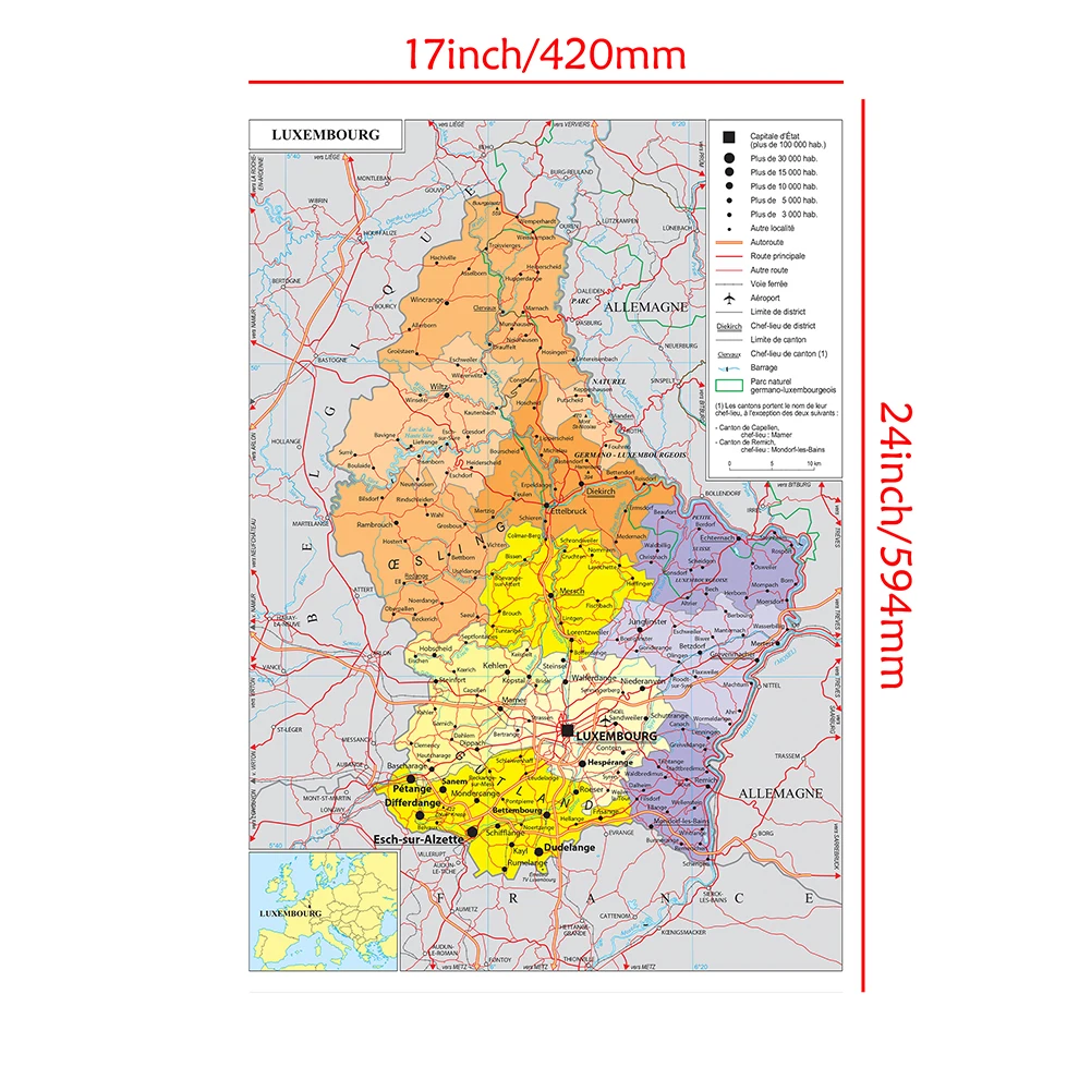 Póster de pared francés con mapa de transporte, lienzo de pintura, suministros escolares de viaje, decoración del hogar, 42x59cm