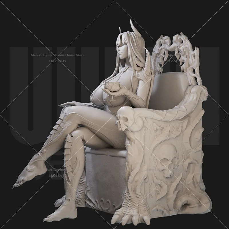 1/24 1/18 Maßstab Succubus Demon Throne Edition Middle East Evil Legend DIY Selbstmontierte GK 3D-Harz Unpanited Female Dolls