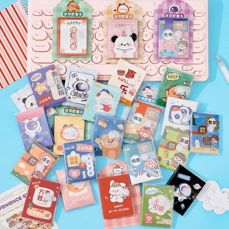 1Pc Mini Plastic Cover Notebook Student Cute Journal Notebook Pocket Notepad Simulation Subject Notebook