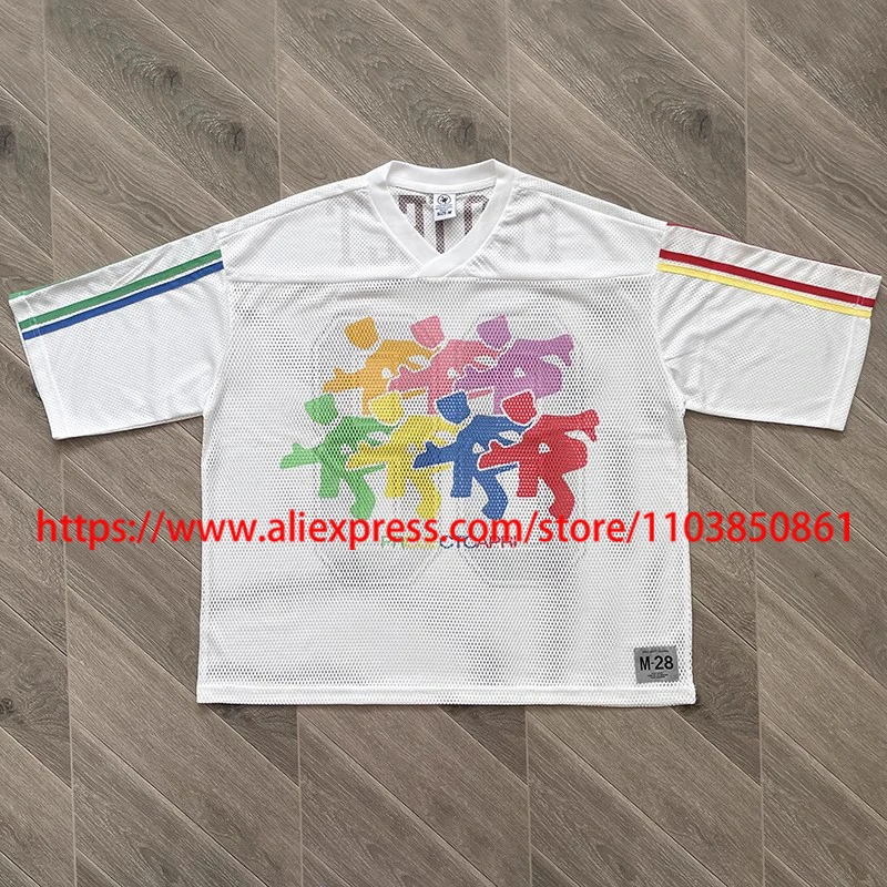 

Best-selling Europe America Project Capri Emergency T-shirt Casual Graffiti Print Short Sleeves Breathable Mesh Cactus Jack Tee
