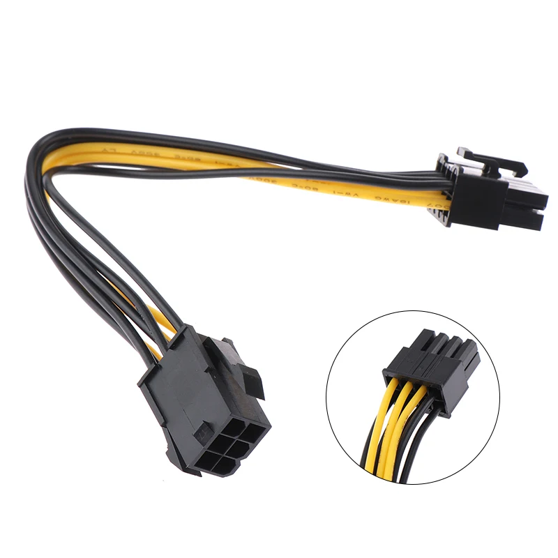 1Pcs 6 Pin To 8 Pin Power Adapter Cable 6 Pin To 8 Pin PCIe Power Cord For PCI-e Video Cards Power Extension Cable Adapter