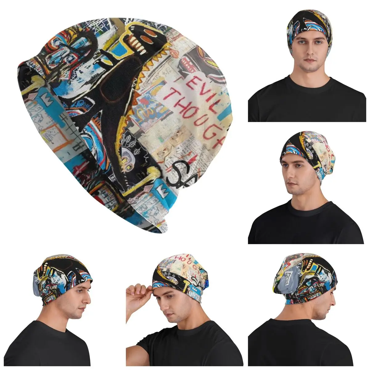 

Городской узор в стиле хип-хоп, граффити, уличное искусство, шапки для взрослых, вязаная шапка, теплая шапка в стиле хип-хоп, осенне-зимняя уличная шапка Skullies