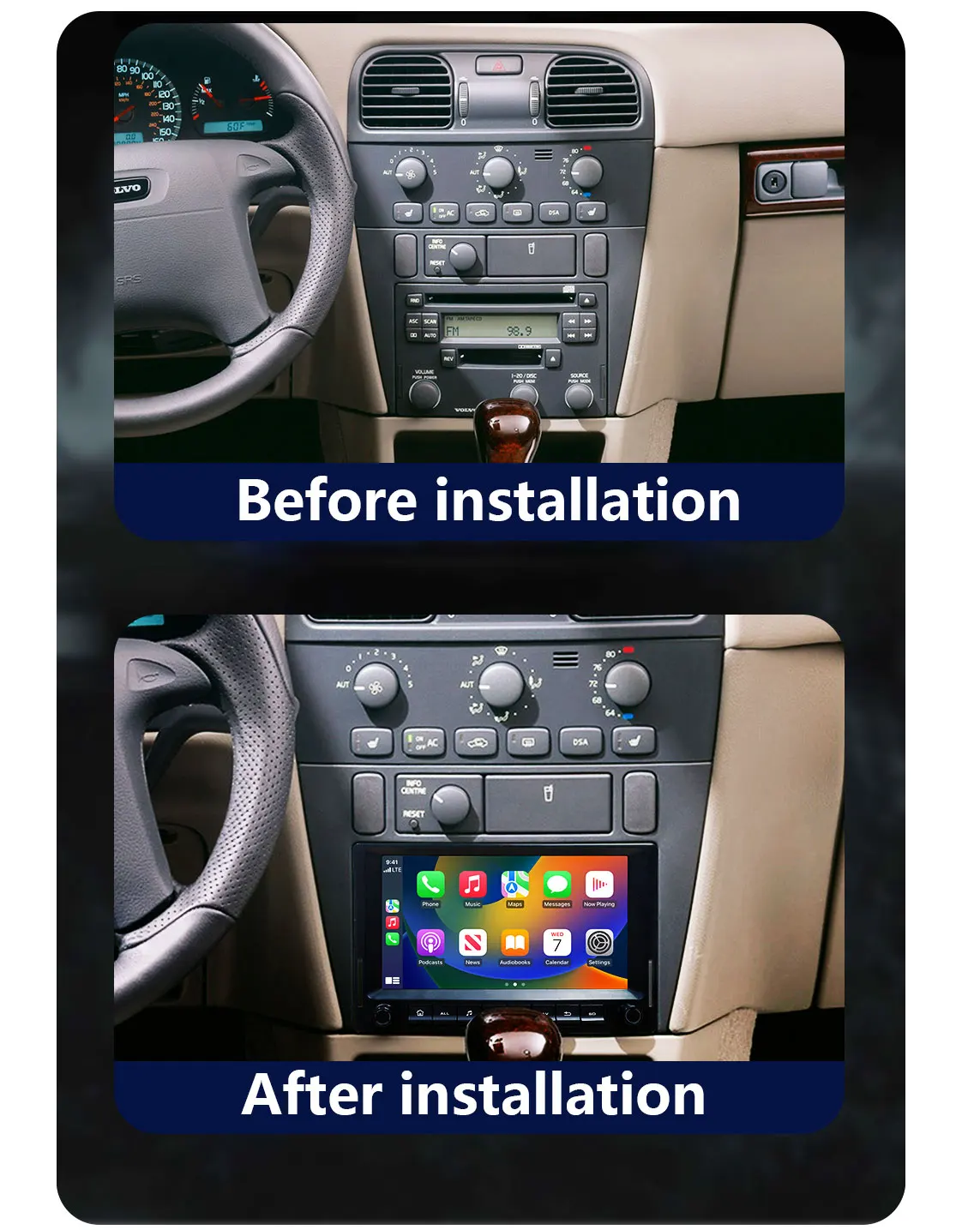 Car Head Unit For Volvo S40 V40 2000-2003 DSP GPS WIFI Auto 4G Navigation Multimedia Bluetooth Android Intelligent System Stereo