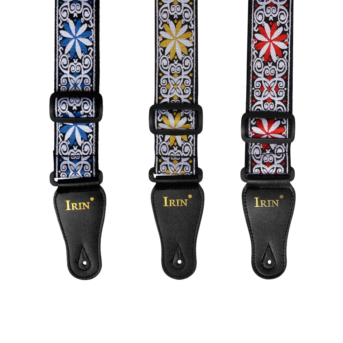 IRIN GS-02 Universal Guitar Strap Polyester Printed Electric Bass Strap Embroidered Electric Guitar Strap Guitar Accessories