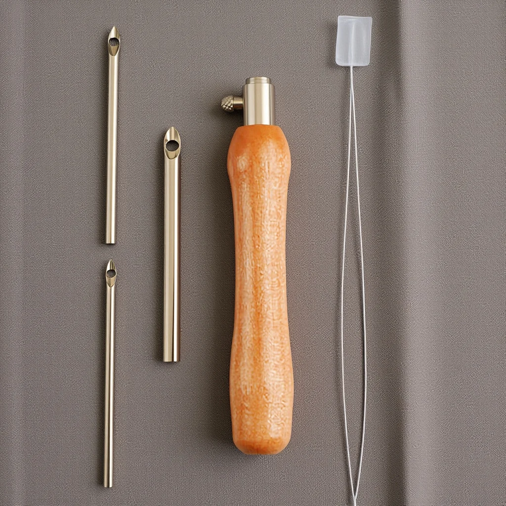 

Adjustable Punch Needle Kit with Wooden Handle for Embroidery Cross Stitching Crafts Needles Sewing Tool DIY Projects