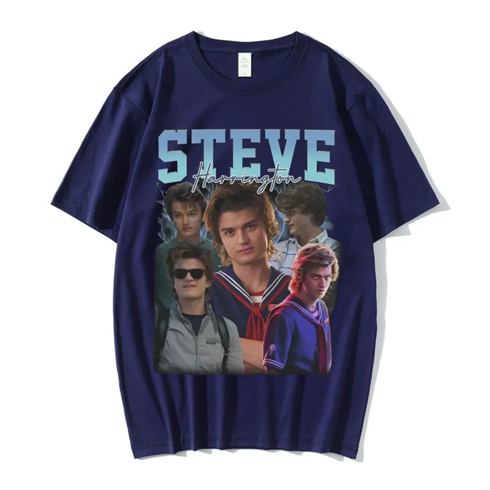 Steve Harrington T-shirts Men\'s Graphics Print T-shirt Unisex Short Sleeve Oversize Pure Cotton T Shirt Harajuku Streetwear