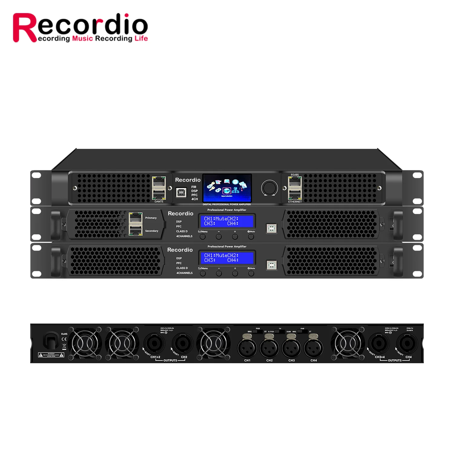 GAP-DP4000 Recordio Manufacturer Professional Digital Amplifier DSP Processor 4-channel Power Audio Amp For Stage Studio