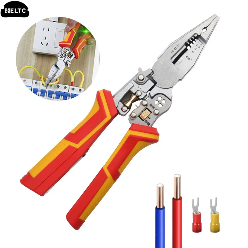 

1PC Electrician Plier 8in1 Multifunctional Versatile Wire Stripping Pliers Electricity Measurement Non-slip Wire Stripping Plier