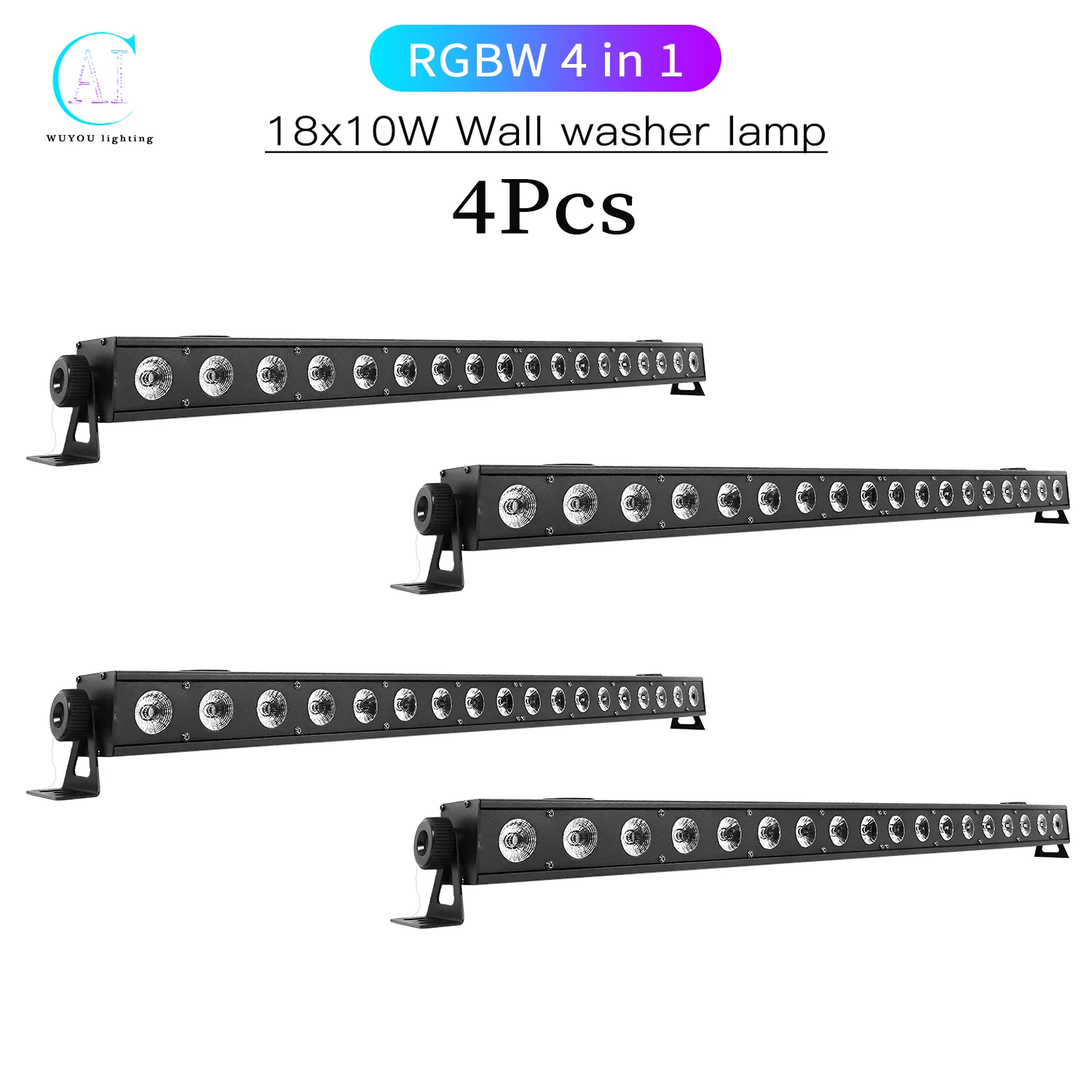 

4Pcs/Lots LED Wall Washer 18x10W RGBW 4 in 1 DMX Strip Light Stage Light DJ Disco Event Lighting Dance Floor Decoration