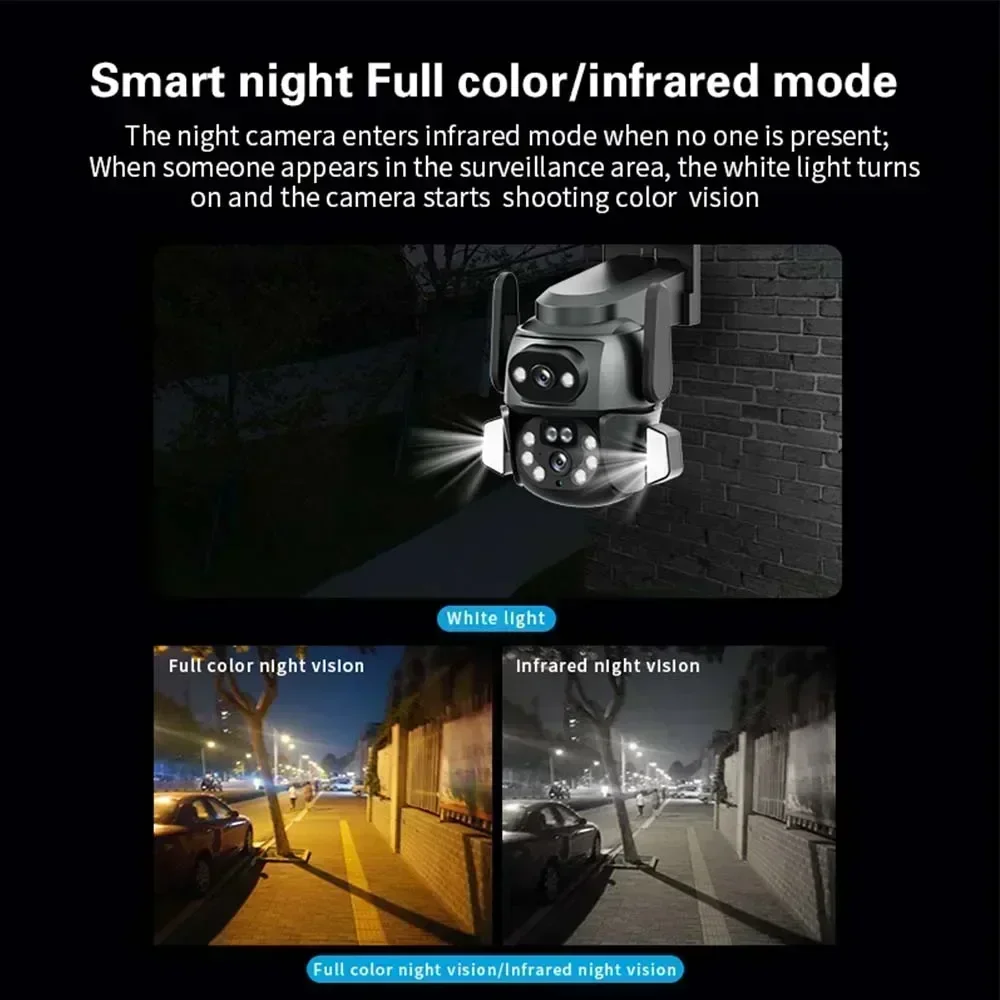 4K 8MP WIFI Camera TUYA APP Dual Screen Cam Binocular AI Body Automatic Tracking CCTV Security Intelligent IP66 Monitoring