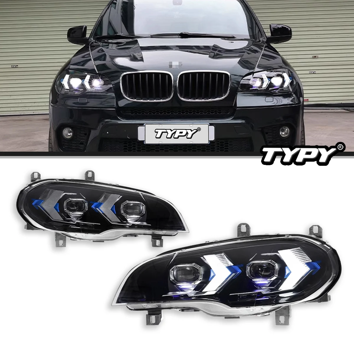 

Автомобильные фары TYPY для BMW X5 E70, фара 2007-2013, светодиодный прожектор, дневные ходовые огни, автомобильные аксессуары